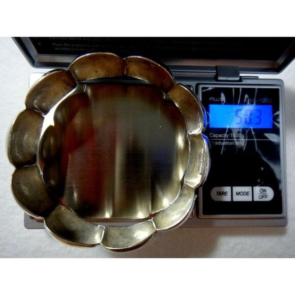 Bracelet Modernist Wide Bangle Sterling Silver Curved Squares  50+ Grams Estate - Picture 3 of 9